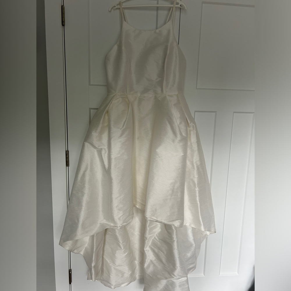Lula Kate White Hi-Lo Wedding/Prom Dress with Pockets Size 12 *NEW* never worn